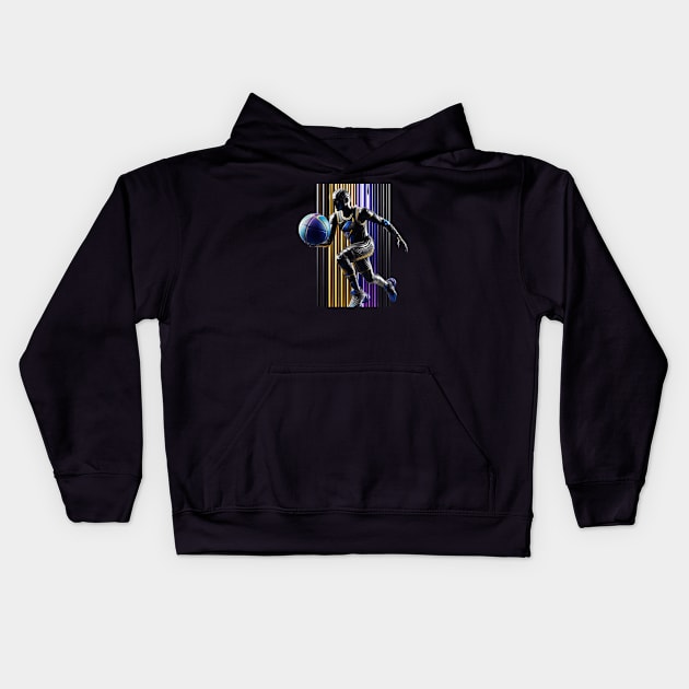 Basketball art 3D Kids Hoodie by CANDD ART